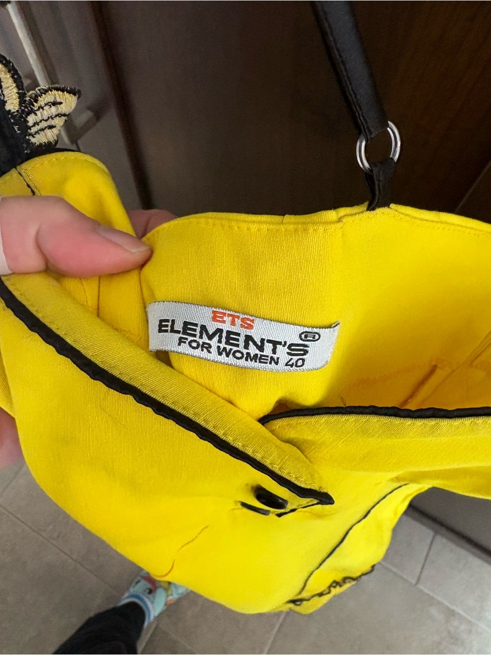 Element Bright Yellow Mini Dress with Black Trim - Picture 4 of 4